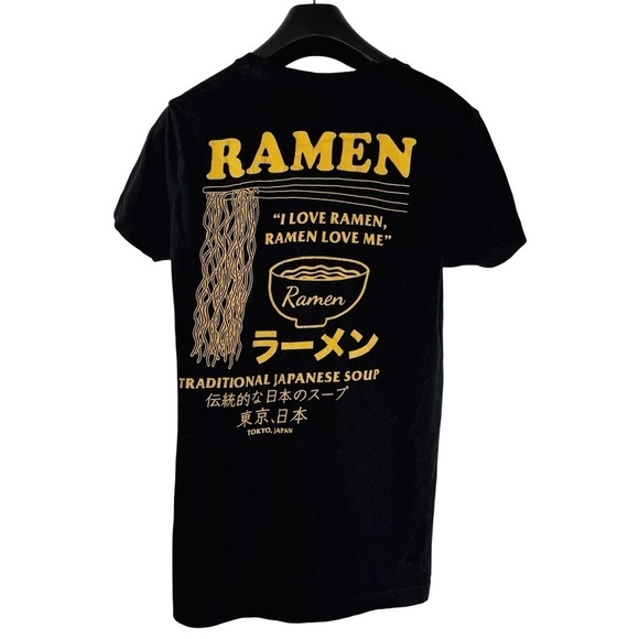 LCM INTERNATIONAL Women's Black Crew Neck I Love Ramen Graphic T-Shirt Size S - Picture 2 of 6